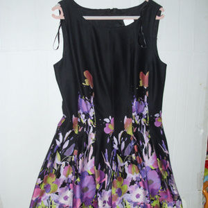 Purple Floral Tailored Pleated Garden sundress